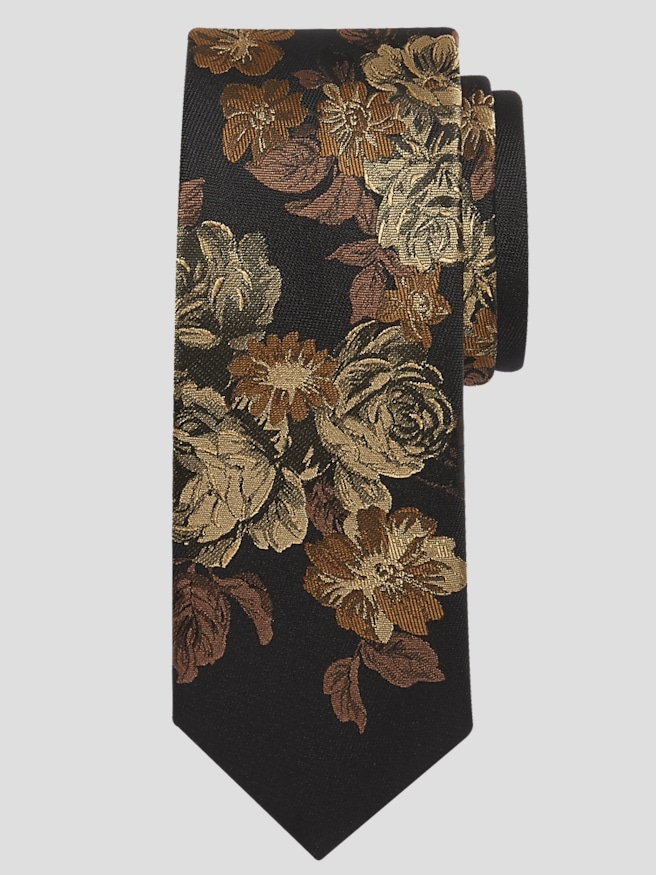 Egara Men's Tonal Floral Tie , Gold / Metallic