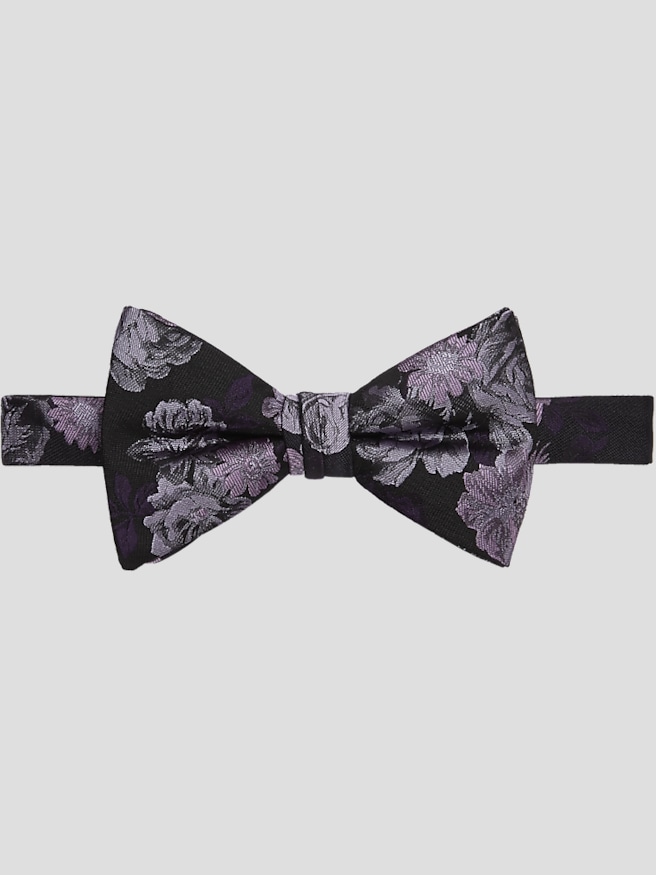 Egara Men's Tonal Floral Pre-Tied Bow Tie , Lilac / Purple