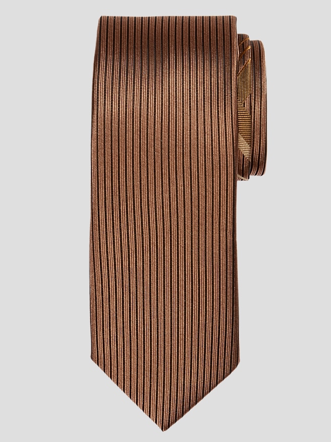 Egara Men's Narrow X Underknot Stripe Tie , Gold / Metallic