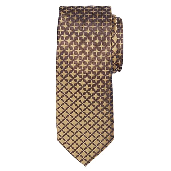 Egara Men's Narrow Geometric Tie Gold - Size: XLONG TMW85BJ80140