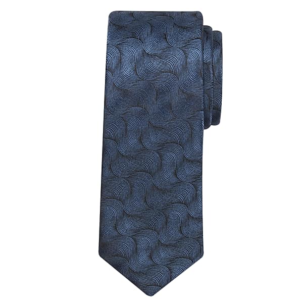 Egara Men's Narrow Paint Swirls Tie Navy - Size: XLONG TMW85BL80101