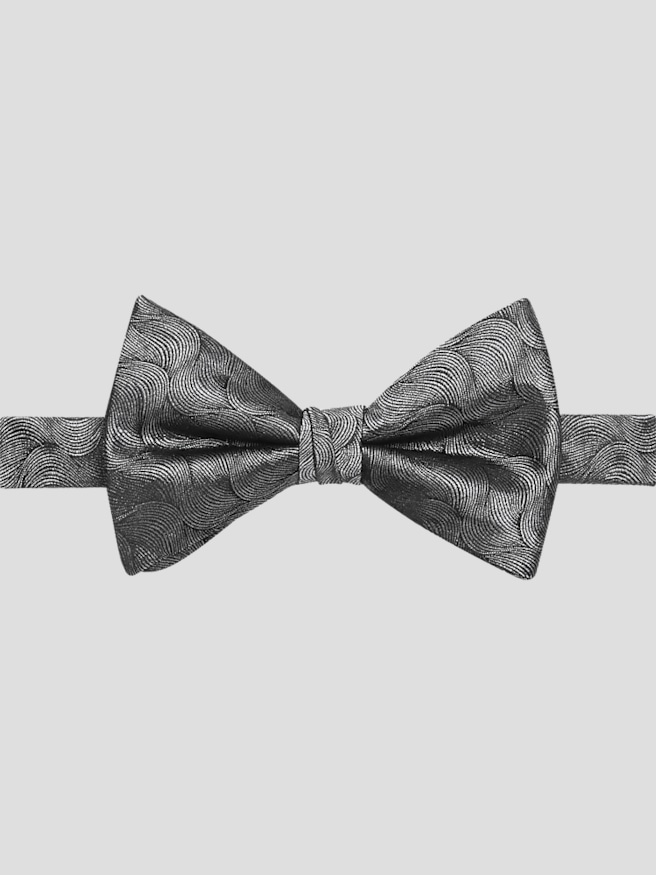 Egara Men's Paint Swirls Pre-Tied Bow Tie , Gray