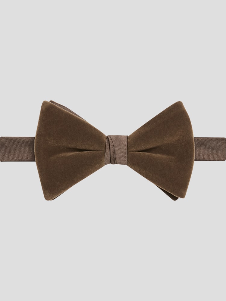 Brown and Beige Formal Striped Bow Tie | Shop at TieMart
