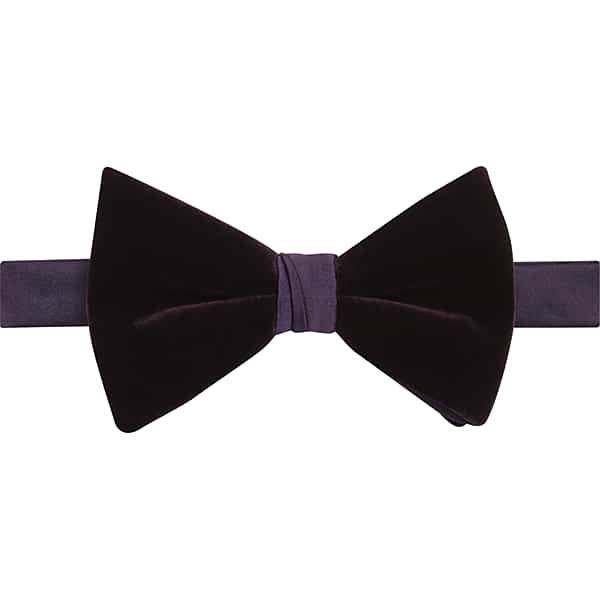 Egara Men's Colorblock Velvet Satin Pre-Tied Bow Tie Purple - Size: One Size TMW85BN80032
