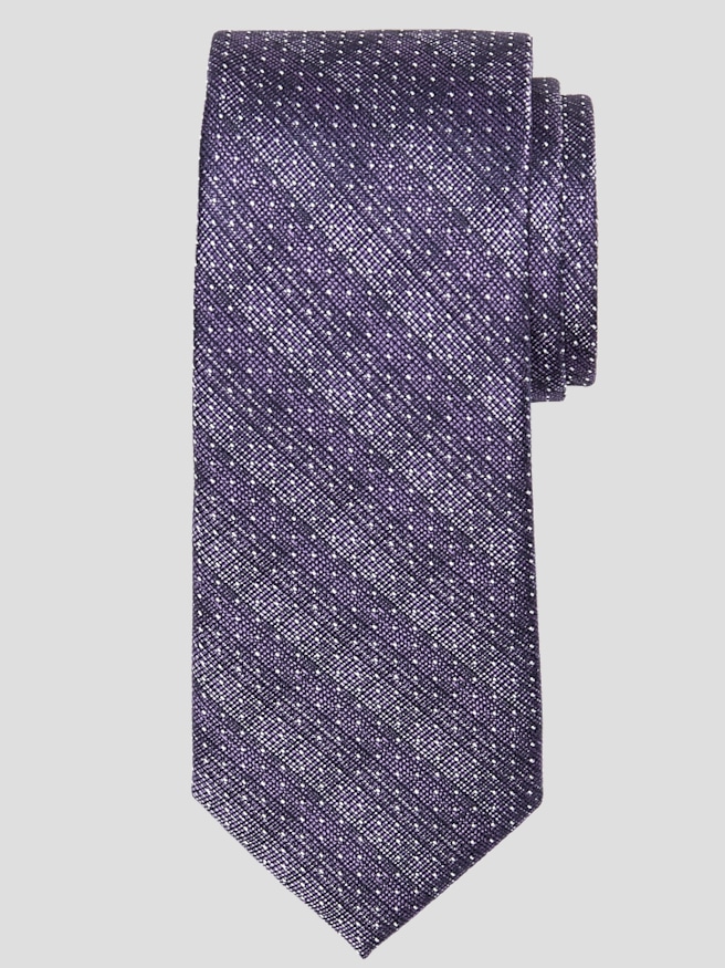 Egara Men's Narrow Starry Stripe Polka-Dot Tie , Purple