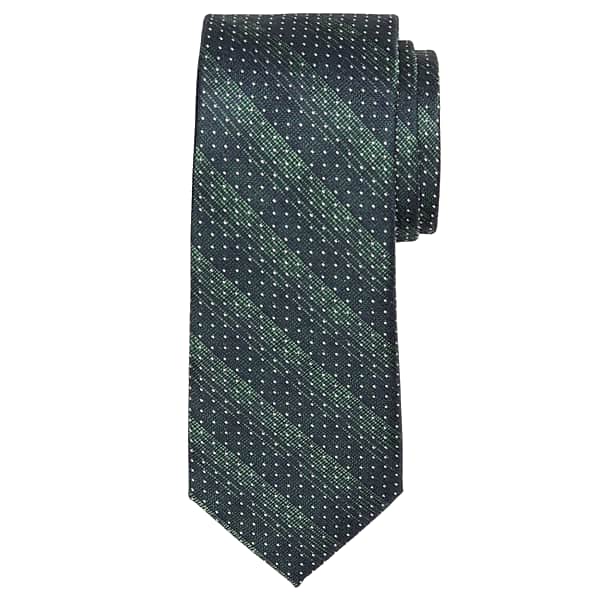 Egara Men's Narrow Starry Stripe Polka-Dot Tie Green - Size: XLONG TMW85BR80143