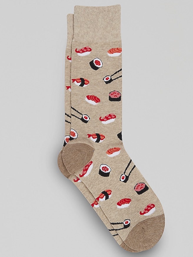 Egara Men's Sushi Socks , Oatmeal Heather / Brown