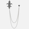 Pronto Uomo Fleur De Lys Tassel Chain Lapel Pin
