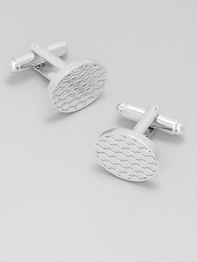 Pronto Uomo Oval Wave Cufflinks