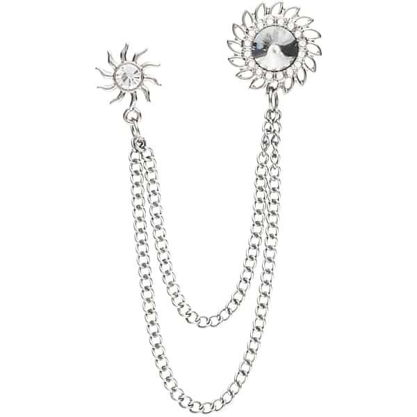 Pronto Uomo Men's Sun & Flower Tassel Chain Lapel Pin Gunmetal - Size: One Size - Only Available at Men's Wearhouse TMW85GB80027