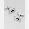 Pronto Uomo Enamel Rectangular Grooved Cufflinks