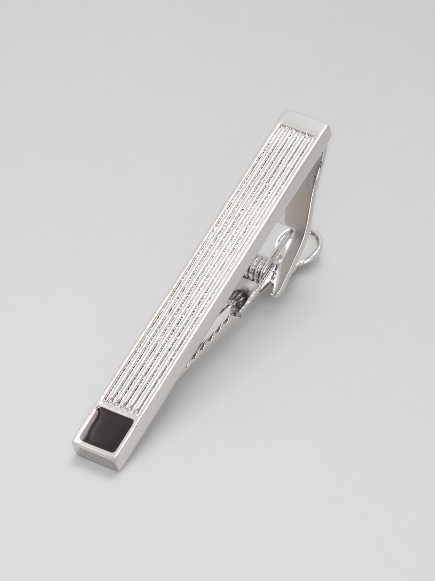 Enamel Tipped Grooved Tie Bar