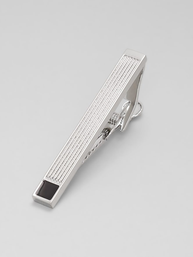 Pronto Uomo Enamel Tipped Grooved Tie Bar