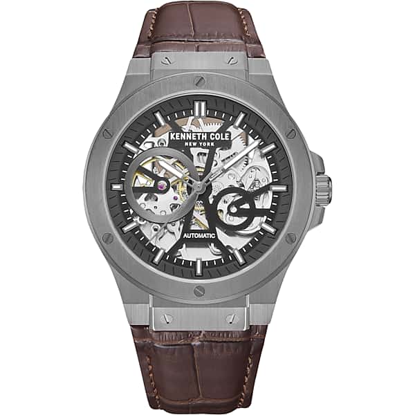 Kenneth Cole Mens Automatic Skeleton Dial Watch Gunmetal