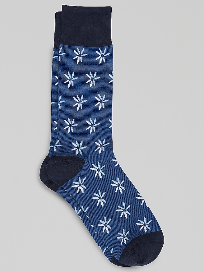 Egara Men's Flower Socks , Navy / Blue