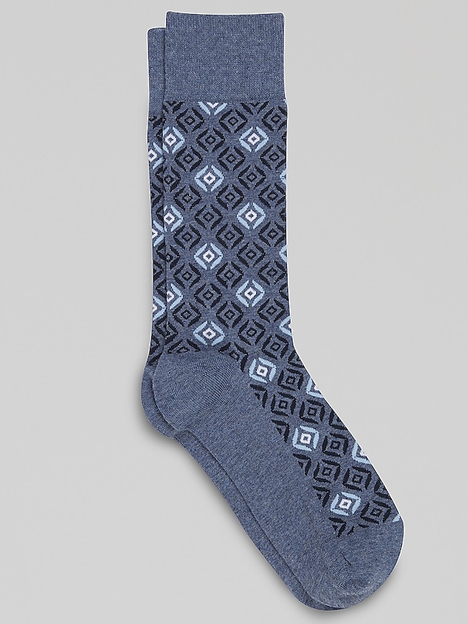 Egara Men's Ikat Socks , Denim Heather / Blue
