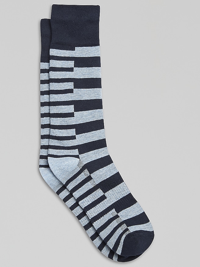 Awearness Kenneth Cole Men's CHILLFLEX Block Crew Socks , Navy / Blue