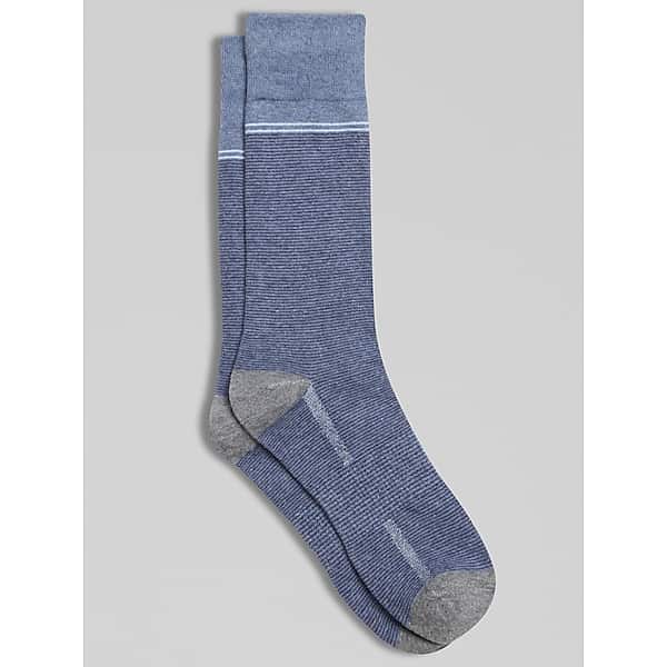 Awearness Kenneth Cole Men's CHILLFLEX Microstripe Crew Socks Denim Heather - Size: One Size
