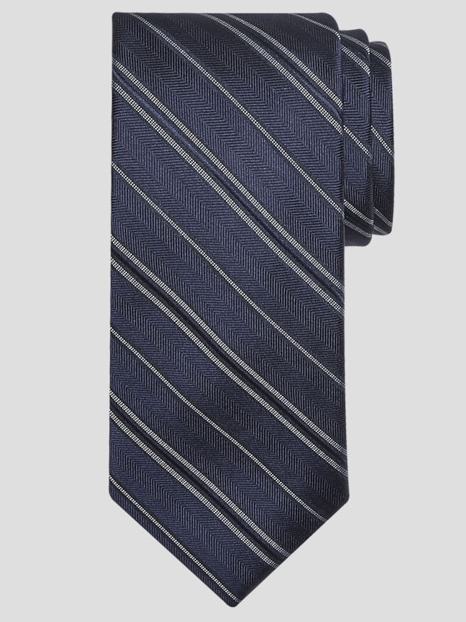 Awearness Kenneth Cole Men's Narrow Diagonal Stripe Tie , Navy / Blue