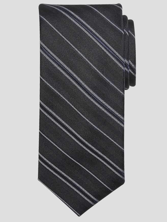 Awearness Kenneth Cole Men's Narrow Diagonal Stripe Tie , Black