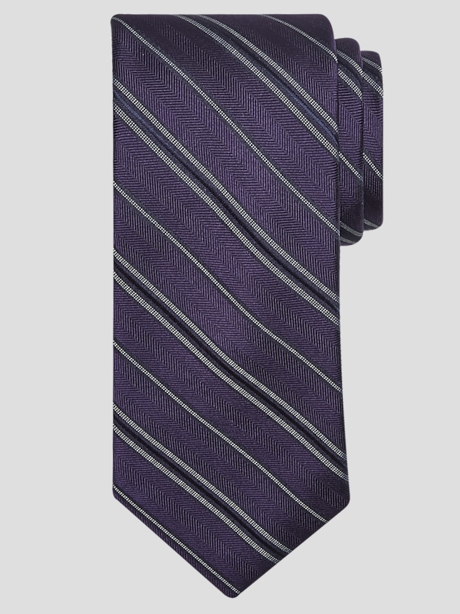 Awearness Kenneth Cole Men's Narrow Diagonal Stripe Tie Purple