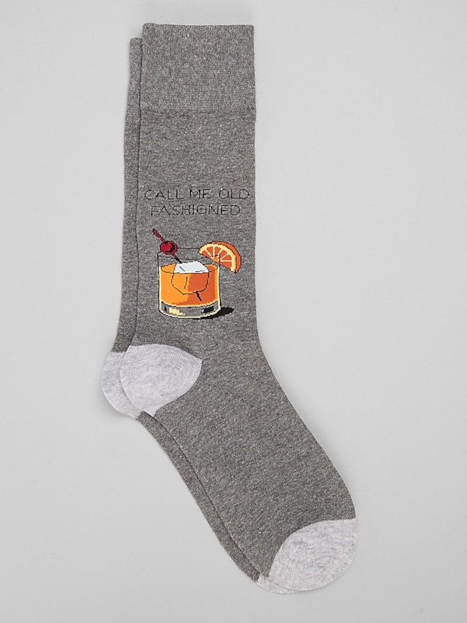 Egara Call Me Old Fashioned Socks, 1-Pair Gray