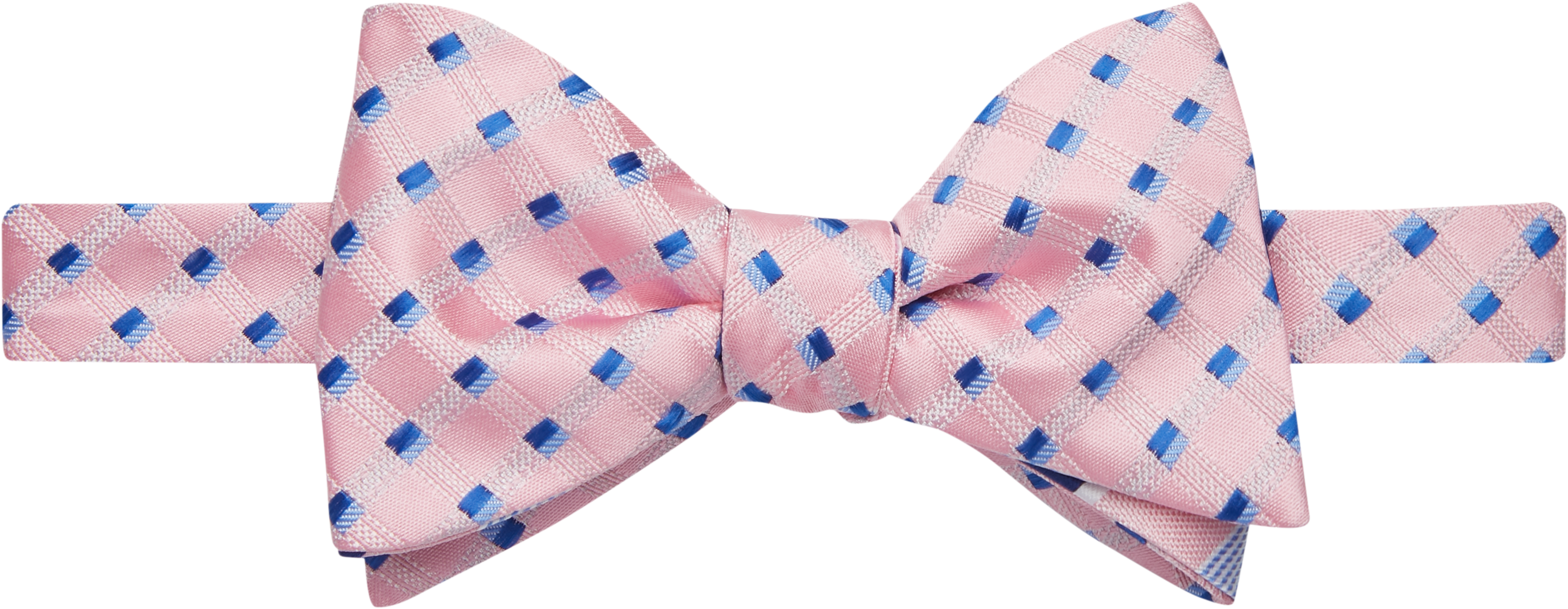 Pink Check Pre-Tied Bow Tie