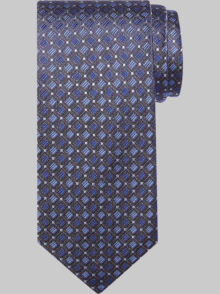 Pronto Uomo Narrow Woven Grid Silk Tie