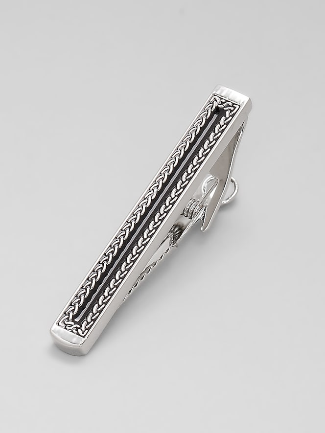 Pronto Uomo Enamel Chain Border Tie Bar