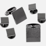 BLACK by Vera Wang Square Gunmetal Cufflinks & Studs Set