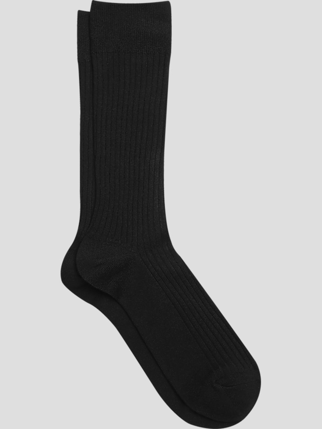 Joseph Abboud Men's Solid Dress Socks, 1-Pair , Navy Ribbed / Blue