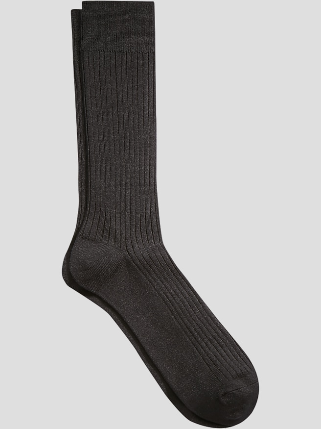 Joseph Abboud Men's Solid Dress Socks, 1-Pair , Black Ribbed
