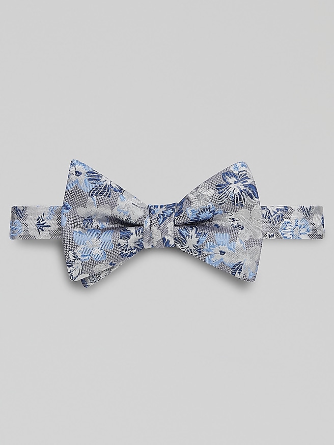 Egara Men's Large Floral Pre-Tied Bow Tie , Blue