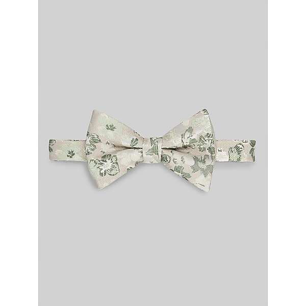 Egara Mens Large Floral Pre-Tied Bow Tie Green - Size: One Size