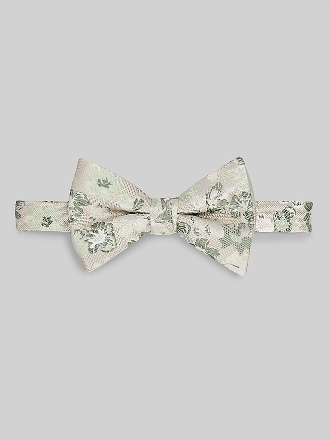 Egara Men's Large Floral Pre-Tied Bow Tie , Green