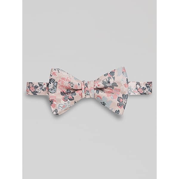 Egara Large Floral Pre-Tied Bow Tie in Peach and Orange – Men’s Adjustable One Size Formal Bowtie