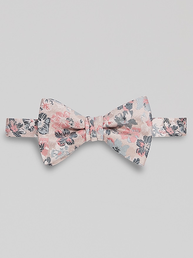 Egara Men's Large Floral Pre-Tied Bow Tie , Peach / Orange