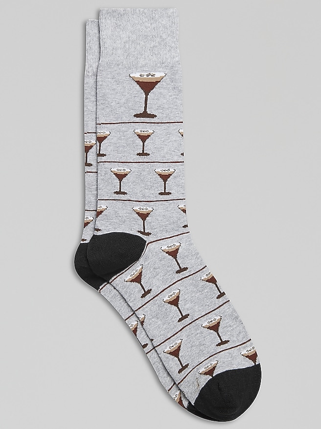 Egara Men's Espresso Martini Socks , Light Hthr Grey / Gray