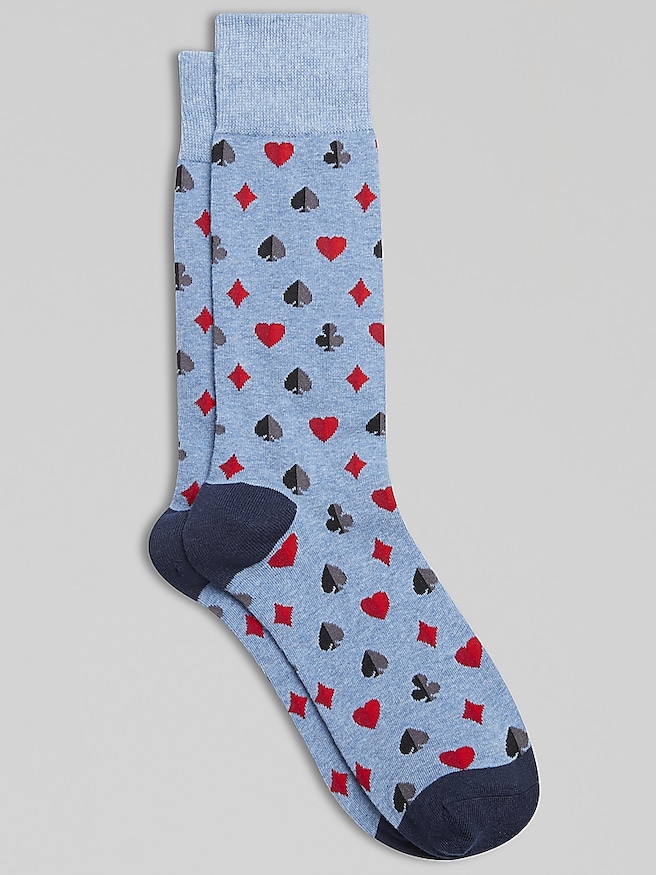 Egara Men's Card Suit Socks , Chambray Hthr / Gray