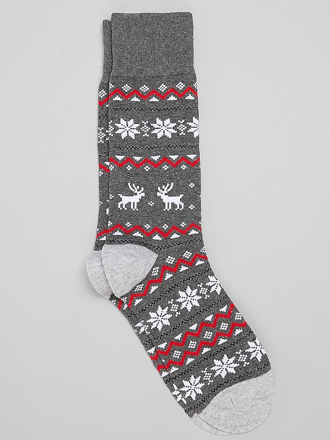 Egara Fair Isle Socks, 1-Pair Gray