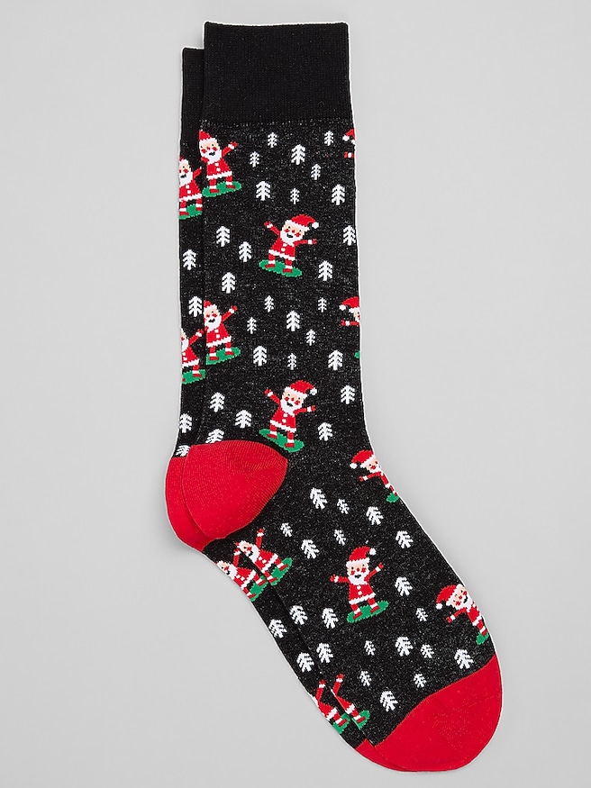 Egara Surfing Santa Socks, 1-Pair Black