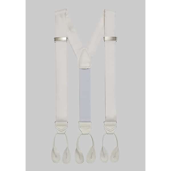 Mens Wearhouse Mens Silk Tuxedo Braces White