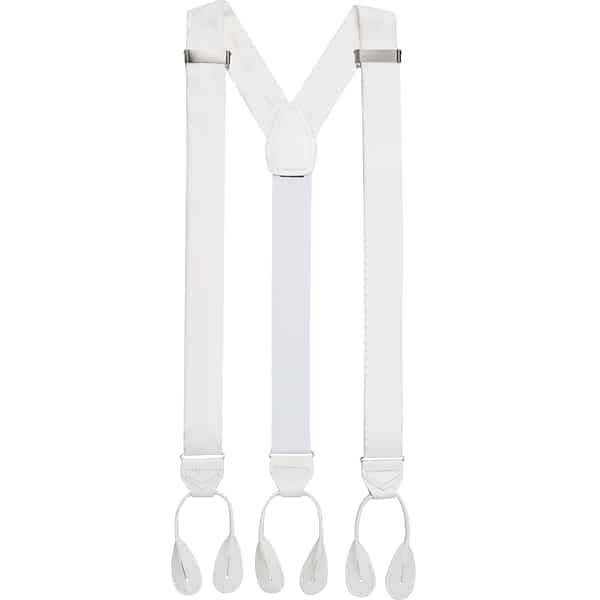 Men's Wearhouse Big & Tall Men's Silk Tuxedo Braces White - Size: XLONG TMW874280119