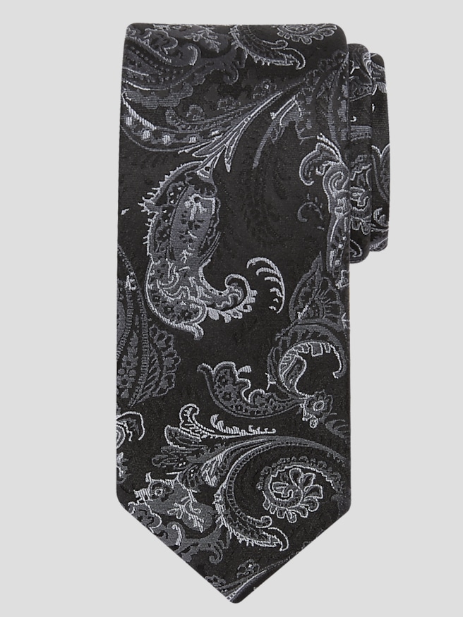 Awearness Kenneth Cole Men's Narrow Tempest Paisley Tie , Black
