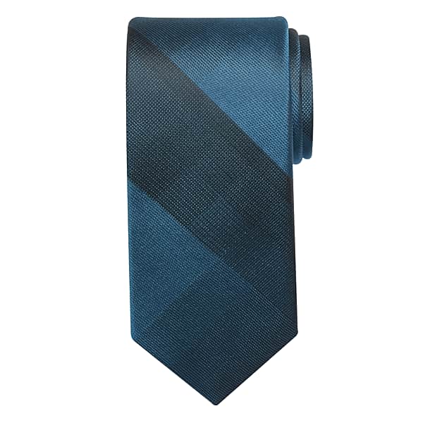 Awearness Kenneth Cole Men's Narrow Tonal Plaid Tie Teal - Size: XLONG TMW87BA80104