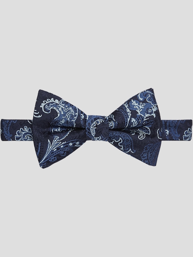 Awearness Kenneth Cole Men's TEMPEST PAISLEY PRE-TIED BOW TIE , Navy / Blue