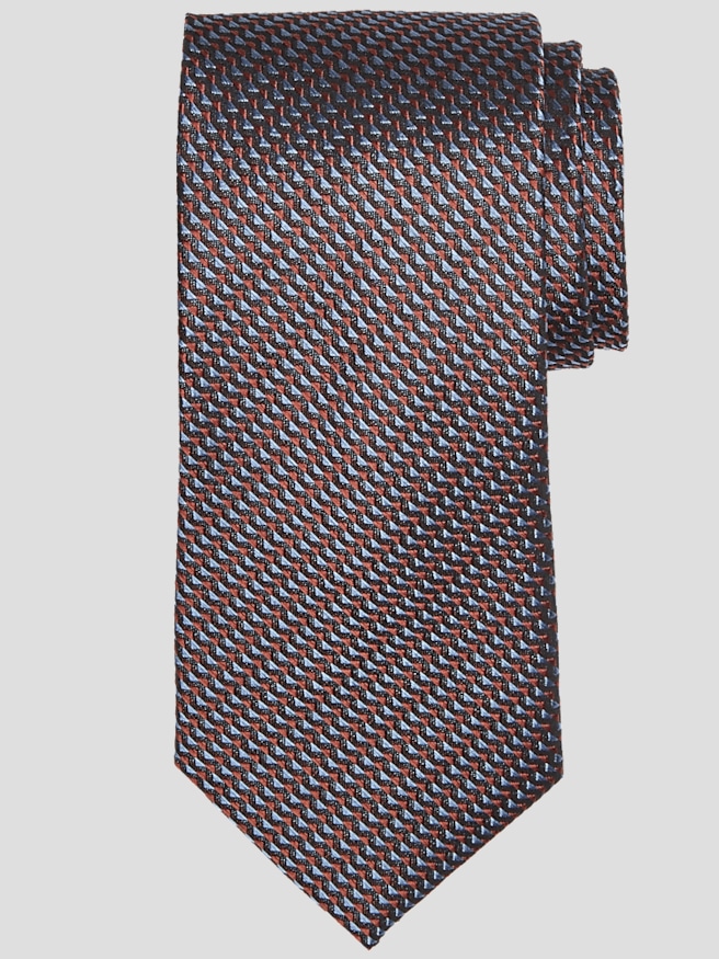 Joseph Abboud Men's Zipper Stripe Tie , Rust / Orange