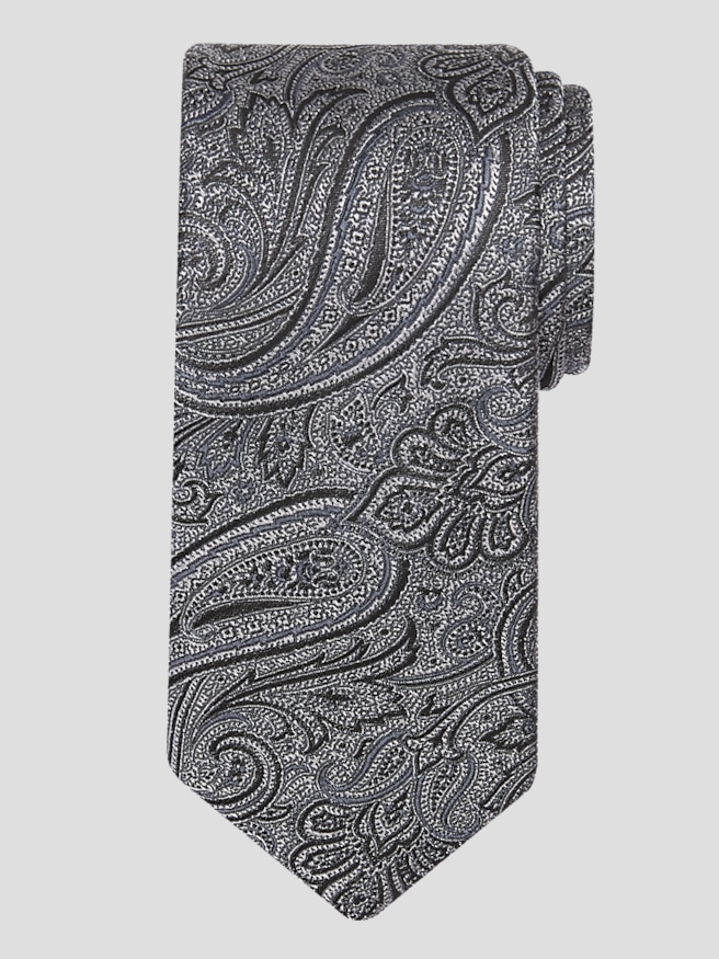 Joseph Abboud Men's Narrow Sweeping Paisley Tie , Black