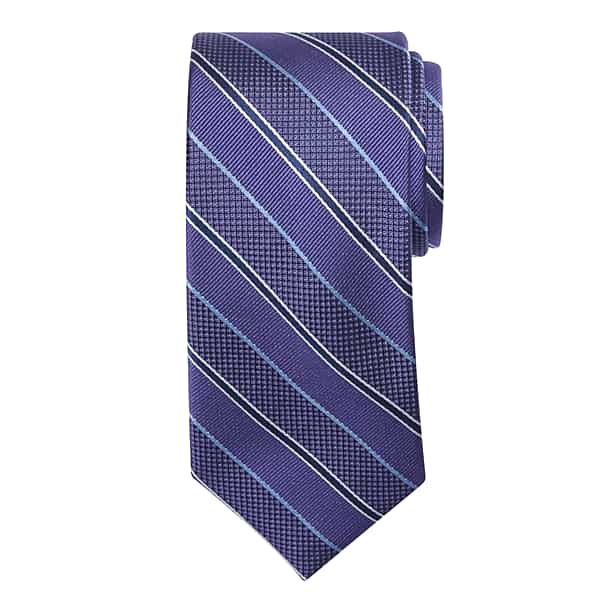 Joseph Abboud Men's Narrow Multi-Texture Stripe Tie Purple - Size: XLONG TMW87BT80132