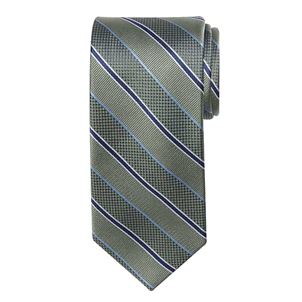 Joseph Abboud Men's Narrow Multi-Texture Stripe Tie Green - Size: XLONG TMW87BT80143